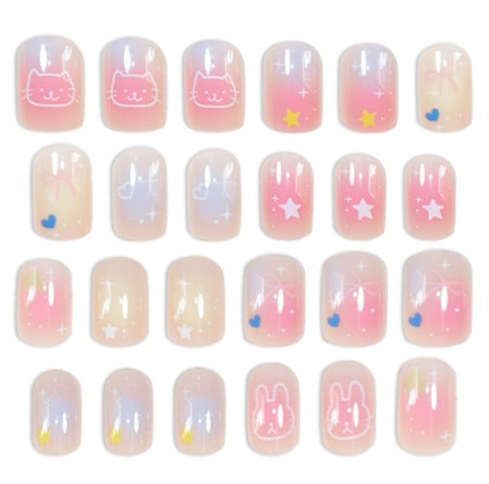 No.ET27 Cute Rabbit Fingernails Patch 24pcs/Set