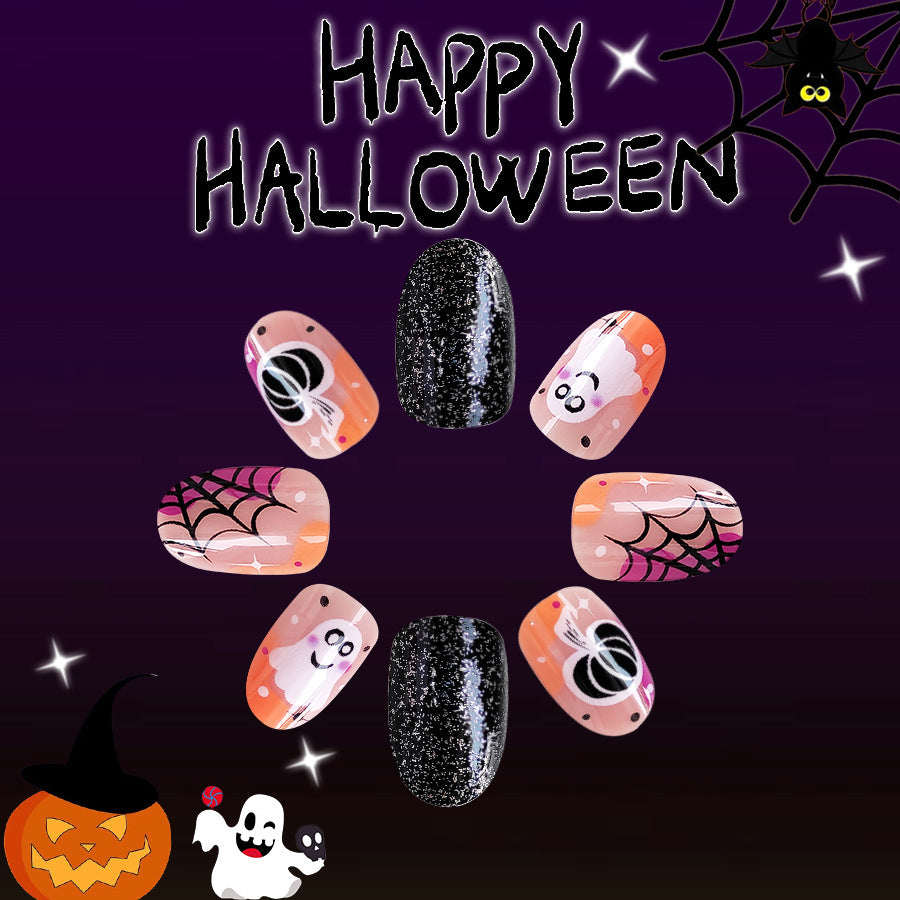 No.AW138 Halloween Ghost Pumpkin Fingernails Patch 24pcs/Set