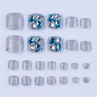 No.129 Fashion Glitter Rhinestone Toenails 24pcs/Set