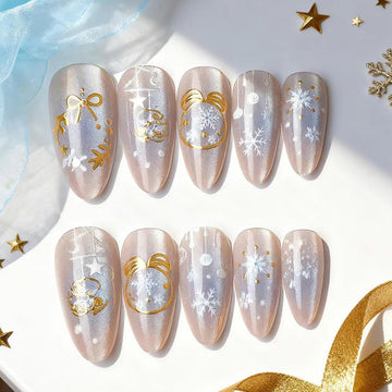 No.CM119 Christmas Cat's Eye Fingernails Patch 24pcs/Set