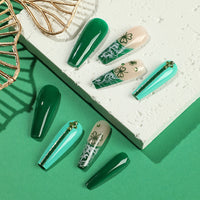 No.F202 Green Fingernails Patch 24pcs/Set