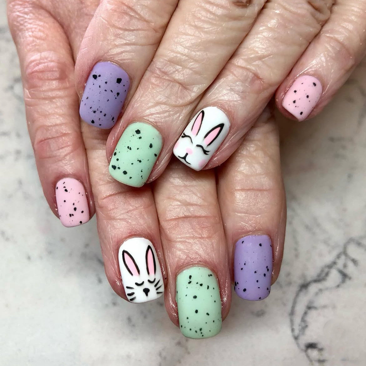 No.ET38 Frosted Rabbit Fingernails Patch 24pcs/Set