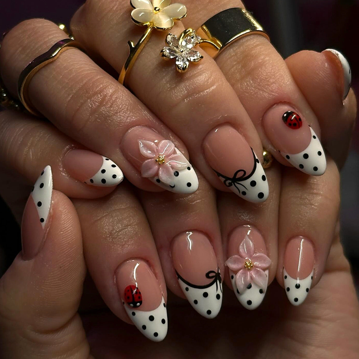 No.F645 Flower Fingernails Patch 24pcs/Set