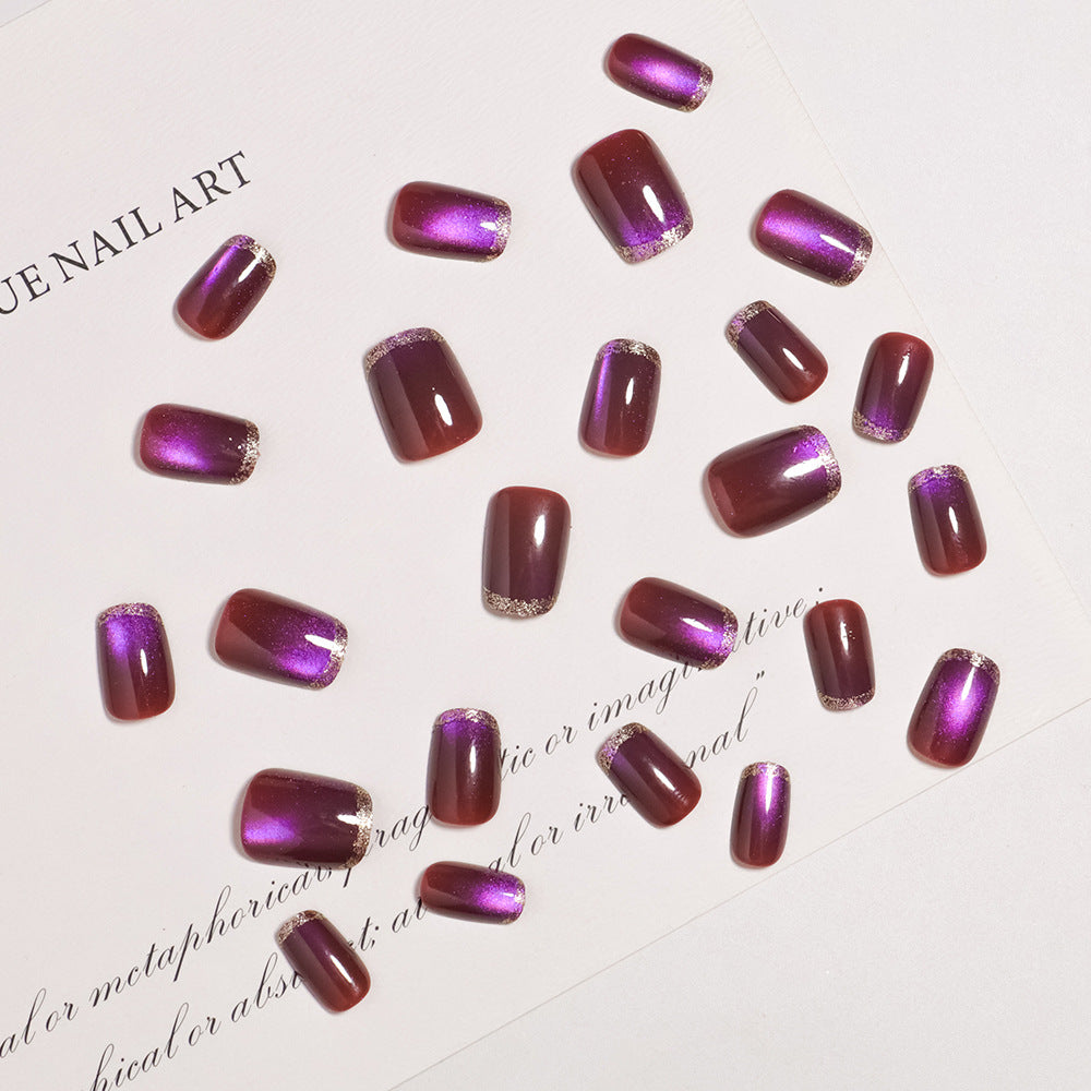 No.F734  Fashion Cat's Eye Fingernails Patch 24pcs/Set