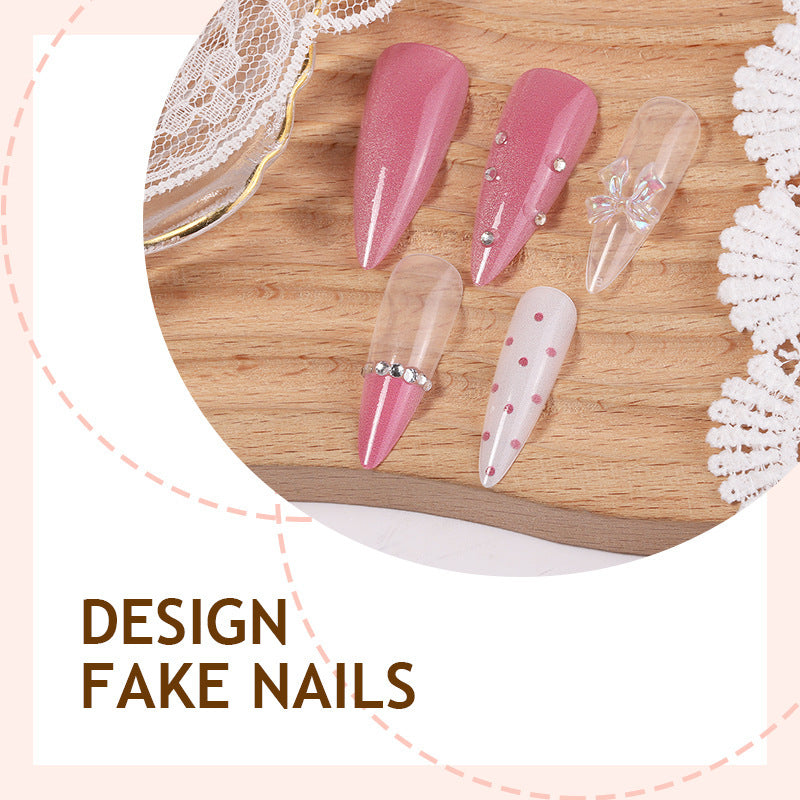 No.F569 Pink Cat's Eye Fingernails Patch 24pcs/Set