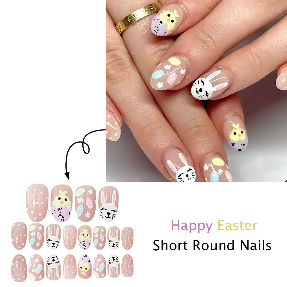 No.ET36 Easter Egg Rabbit Fingernails Patch 24pcs/Set