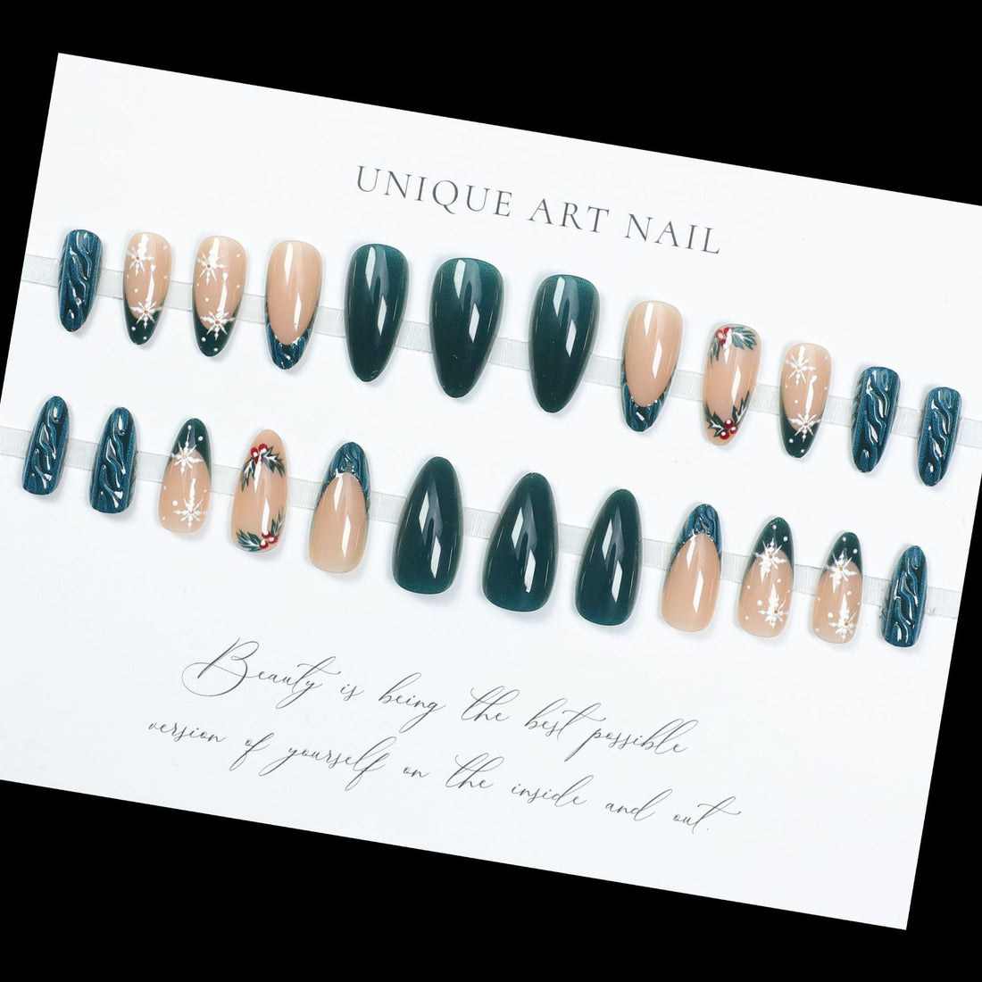 No.F485 Christmas Tree Fingernails Patch 24pcs/Set