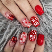 No.CM39 Christmas Red Fingernails Patch 24pcs/Set