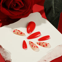 No.VN74 Valentine’s Red Love Press-On Nails Set (24 Pcs)