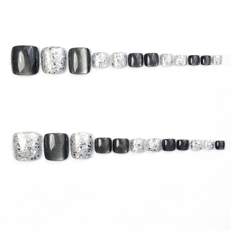 No.516 Grey Cat's Eye Toenails Patch 24pcs/Set