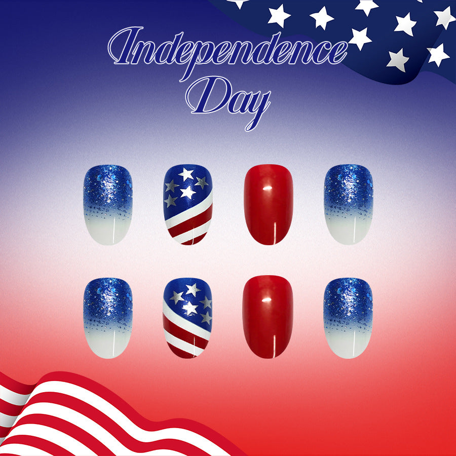 No.JNU24 Gradient National Flag Fingernails Patch 24pcs/Set