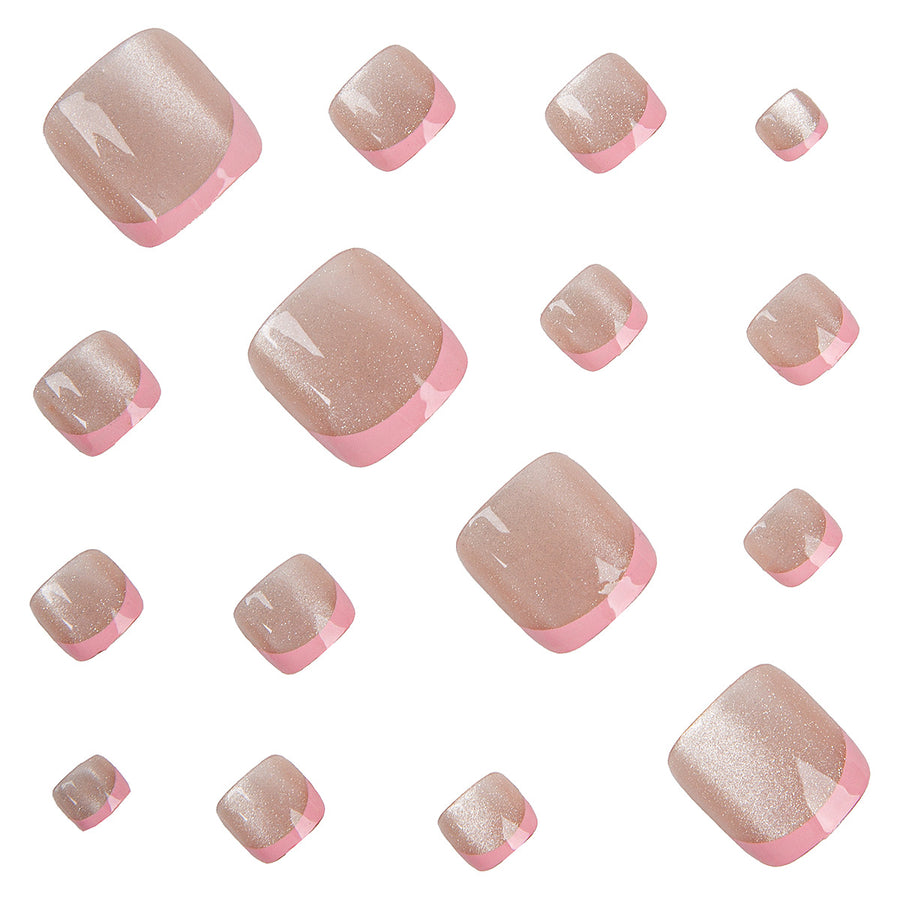 No.618 Pink Cat's Eye Toenails Patch 24pcs/Set
