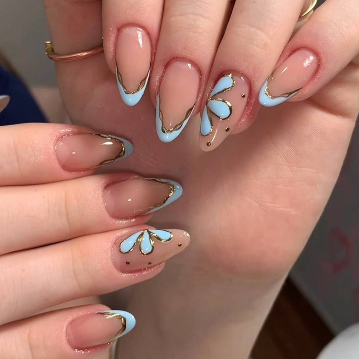 No.F826 Tiffany Blue Fingernails Patch 24pcs/Set