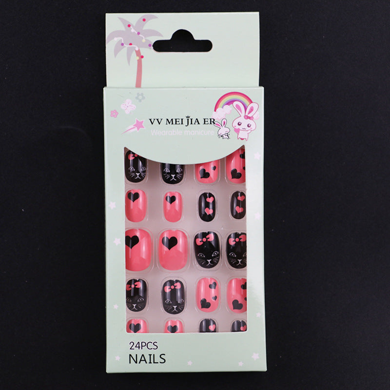 No.KD8 Cute Mini Kids Press on Fingernails 24pcs/Set