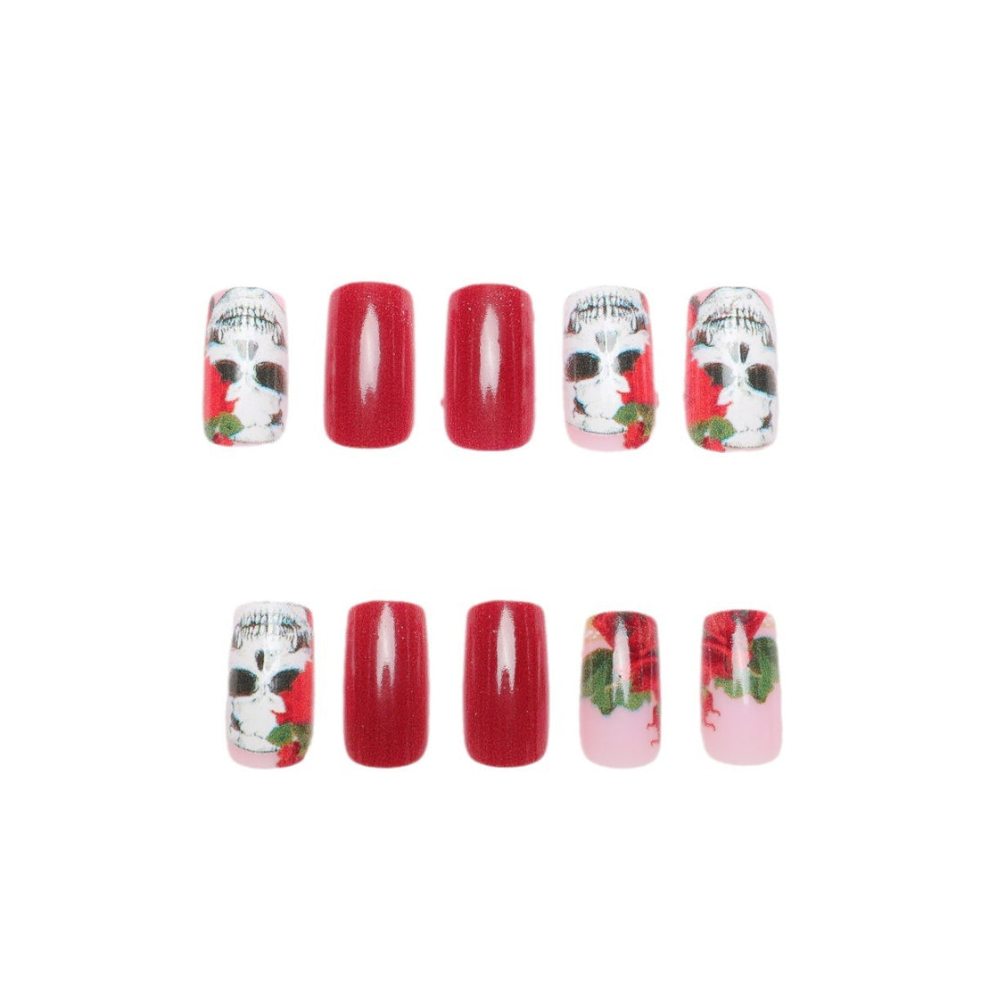 No.AW111 Halloween  Wine Red Fingernails Patch 24pcs/Set