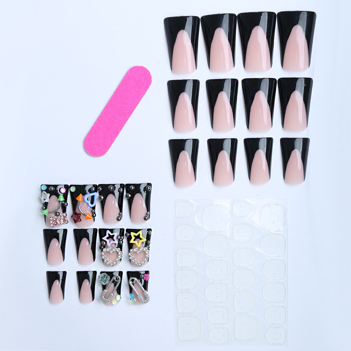 No.F654 Black Fingernails Patch 24pcs/Set