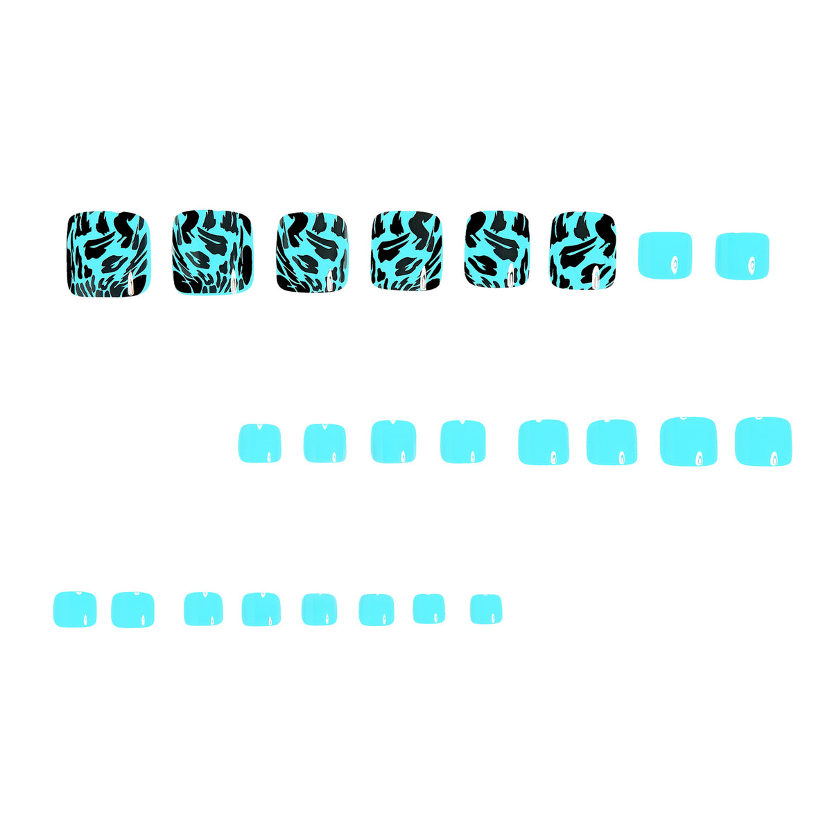 No.747 Blue Leopard Print Toenails Patch 24pcs/Set
