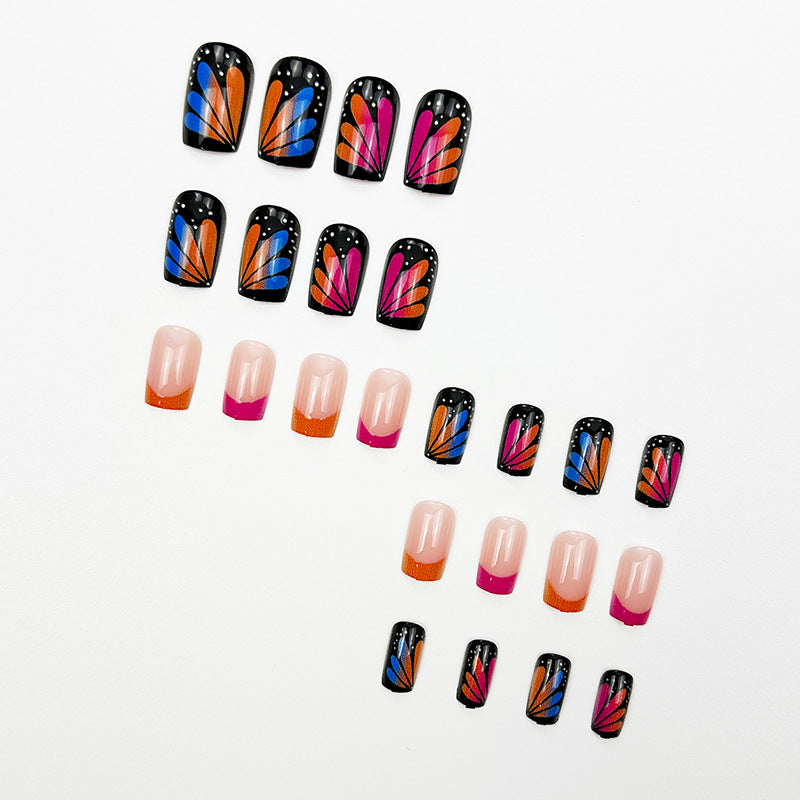 No.F460 Orange Fingernails Patch 24pcs/Set