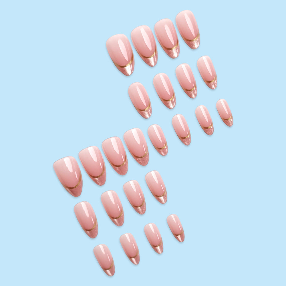 No.F725 Pink Cat's Eye Fingernails Patch 24pcs/Set