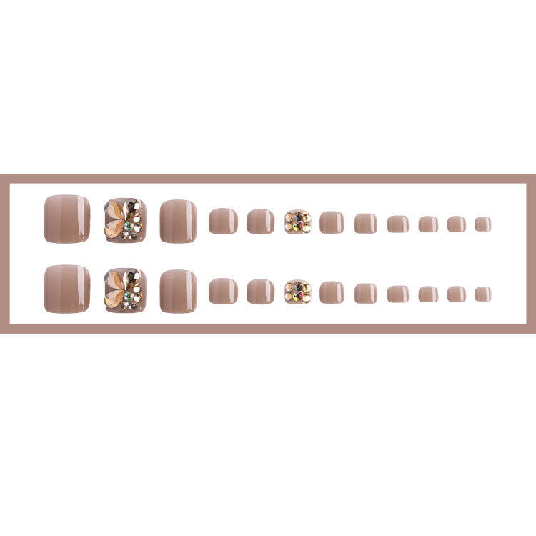 No.159 Skin Color Removable Press On Toenails 24pcs/Set