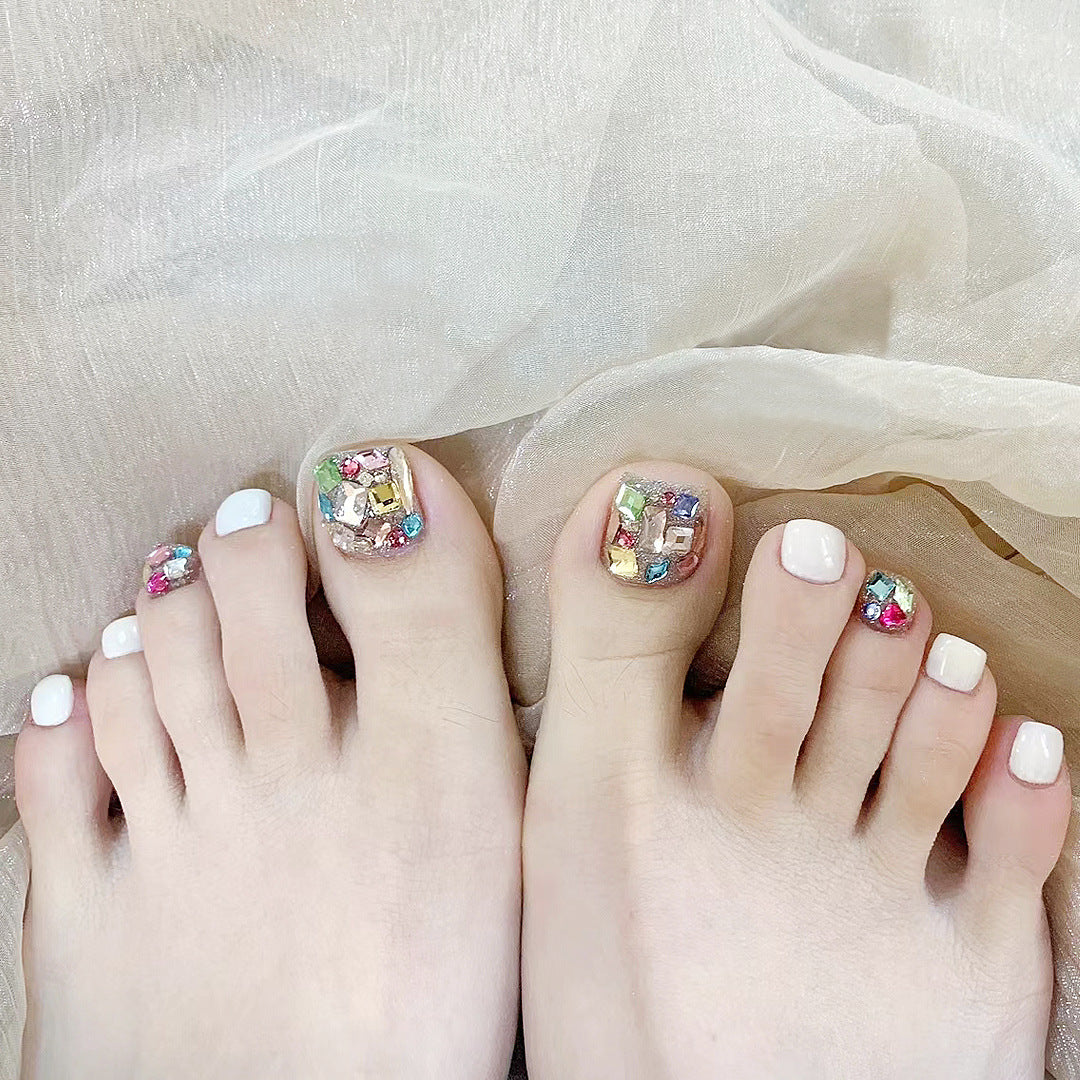 No.549 Colorful Diamonds Toenails Patch 24pcs/Set