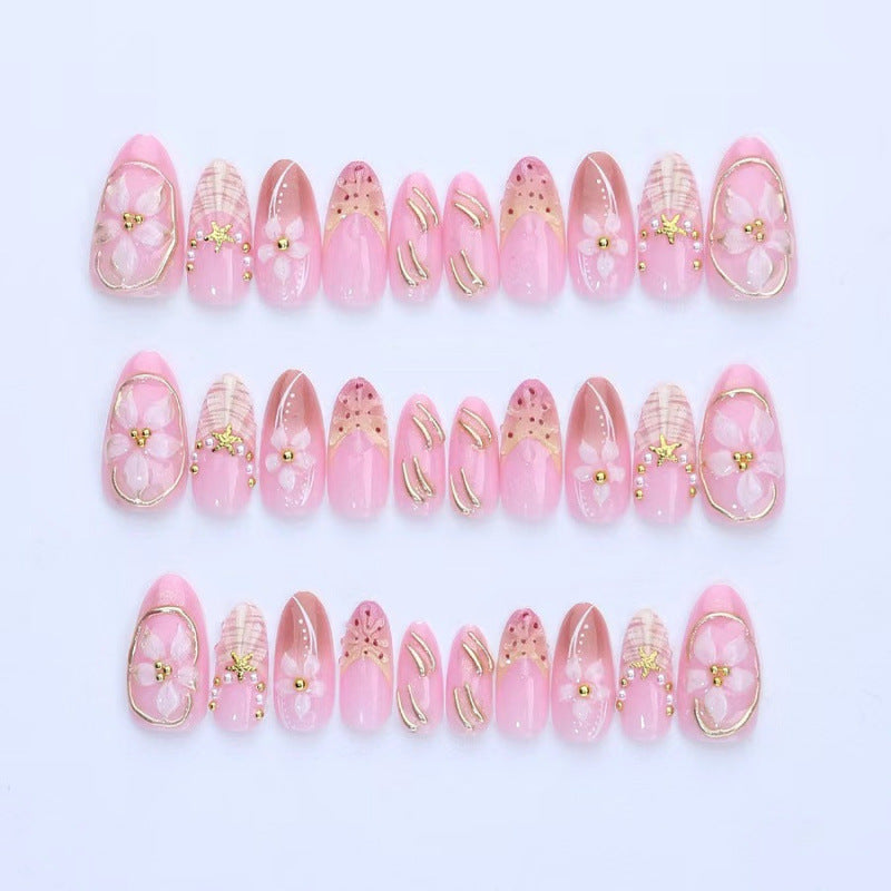 No.BH45 Seashell Flower Fingernails Patch 30pcs/Set