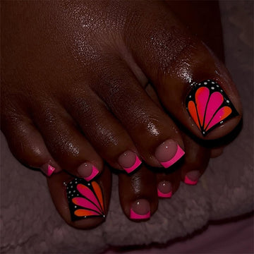 No.611 Gradient Flowers Toenails Patch 24pcs/Set