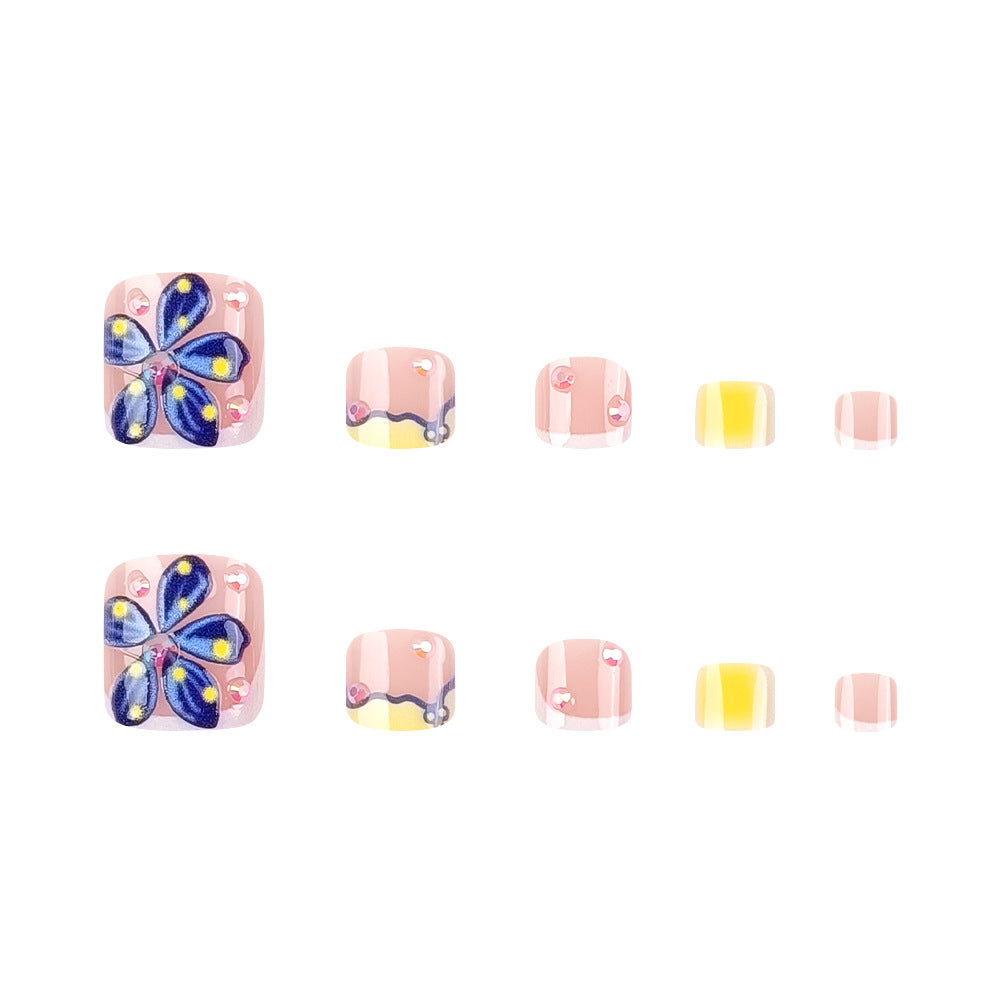 No.806 Blue Flower Toenails Patch 24pcs/Set