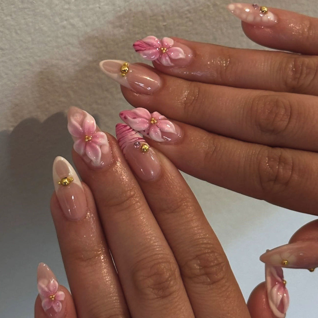 No.F487 3D Sweet Flowers Fingernails Patch 24pcs/Set