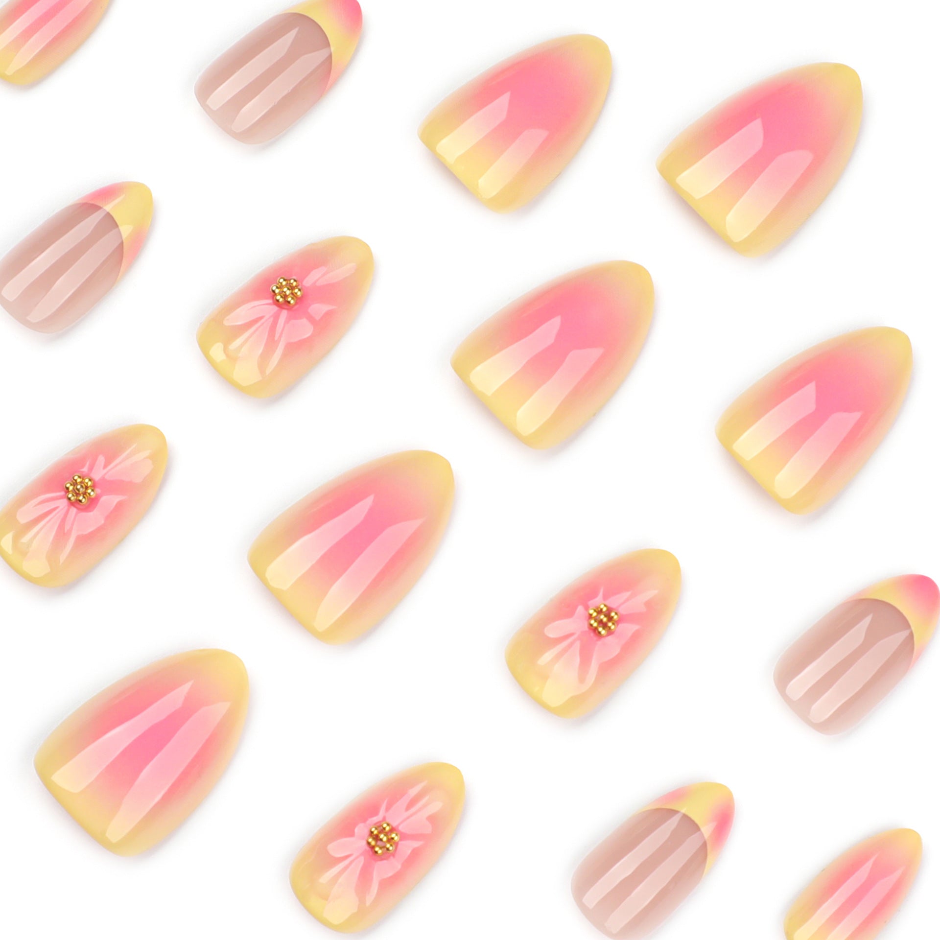 No.F435 3D Flowers Fingernails Patch 24pcs/Set