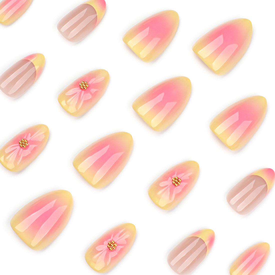 No.F435 3D Flowers Fingernails Patch 24pcs/Set