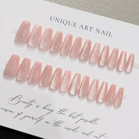 No.F58 Pink Cat's Eye Fingernails Patch 24pcs/Set