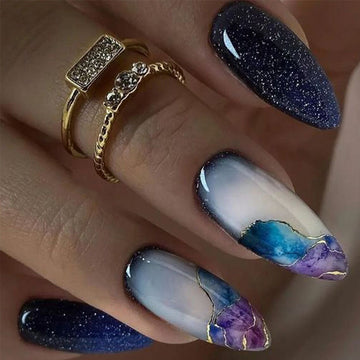 No.F210 Colorful Starry Sky Fingernails Patch 24pcs/Set