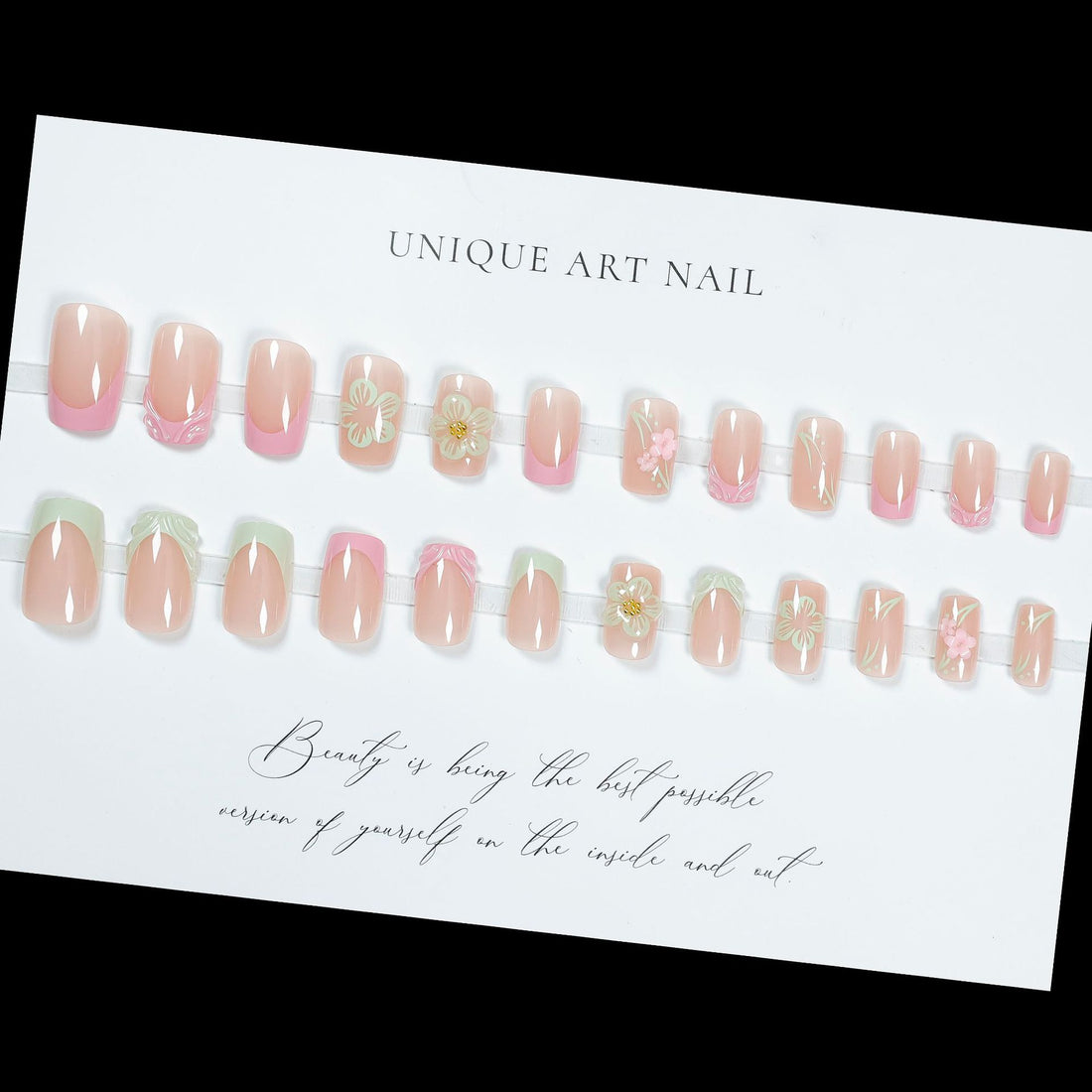 No.F494 Flower Fingernails Patch 24pcs/Set