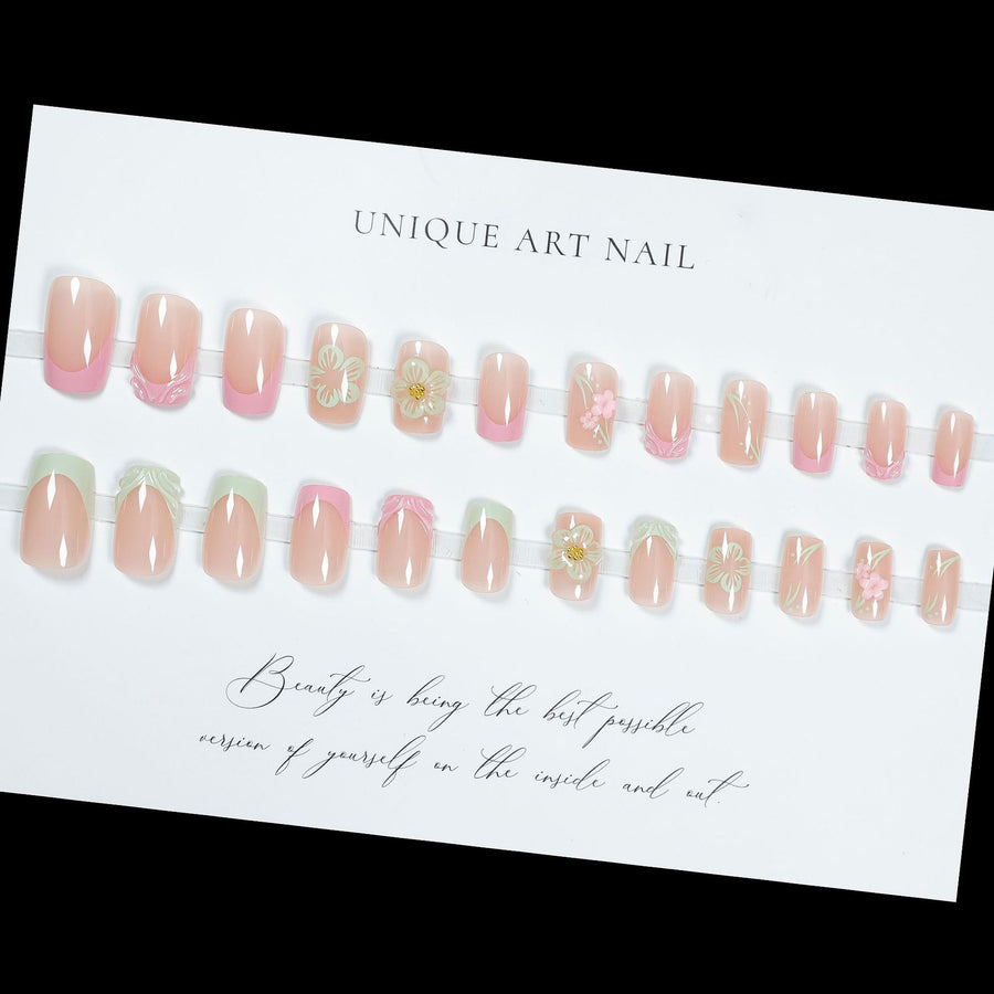 No.F494 Flower Fingernails Patch 24pcs/Set