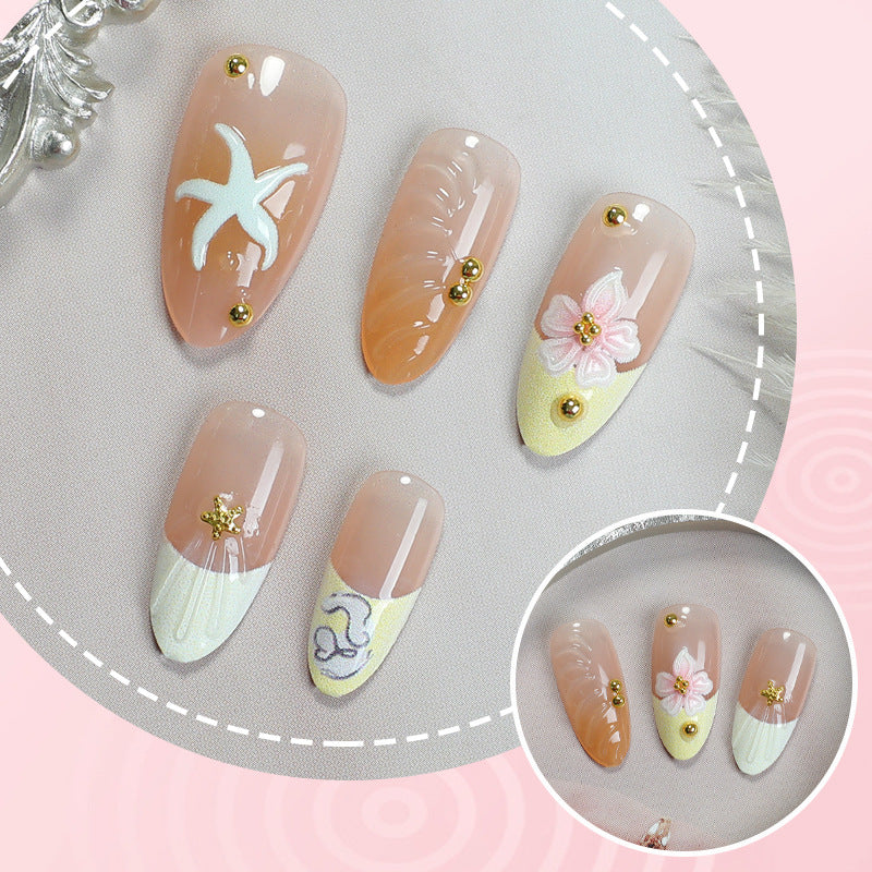 No.BH76 Flower Starfish Fingernails Patch 24pcs/Set