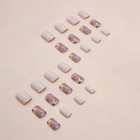 No.F85 Pure Purple Flowers Fingernails Patch 24pcs/Set