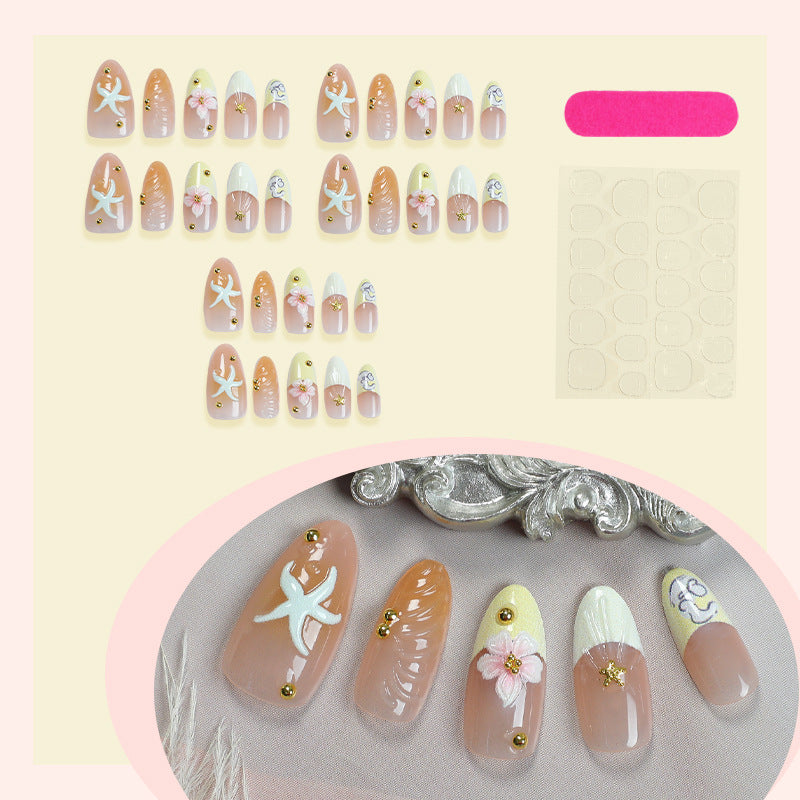 No.F409 Flower Starfish Fingernails Patch 24pcs/Set