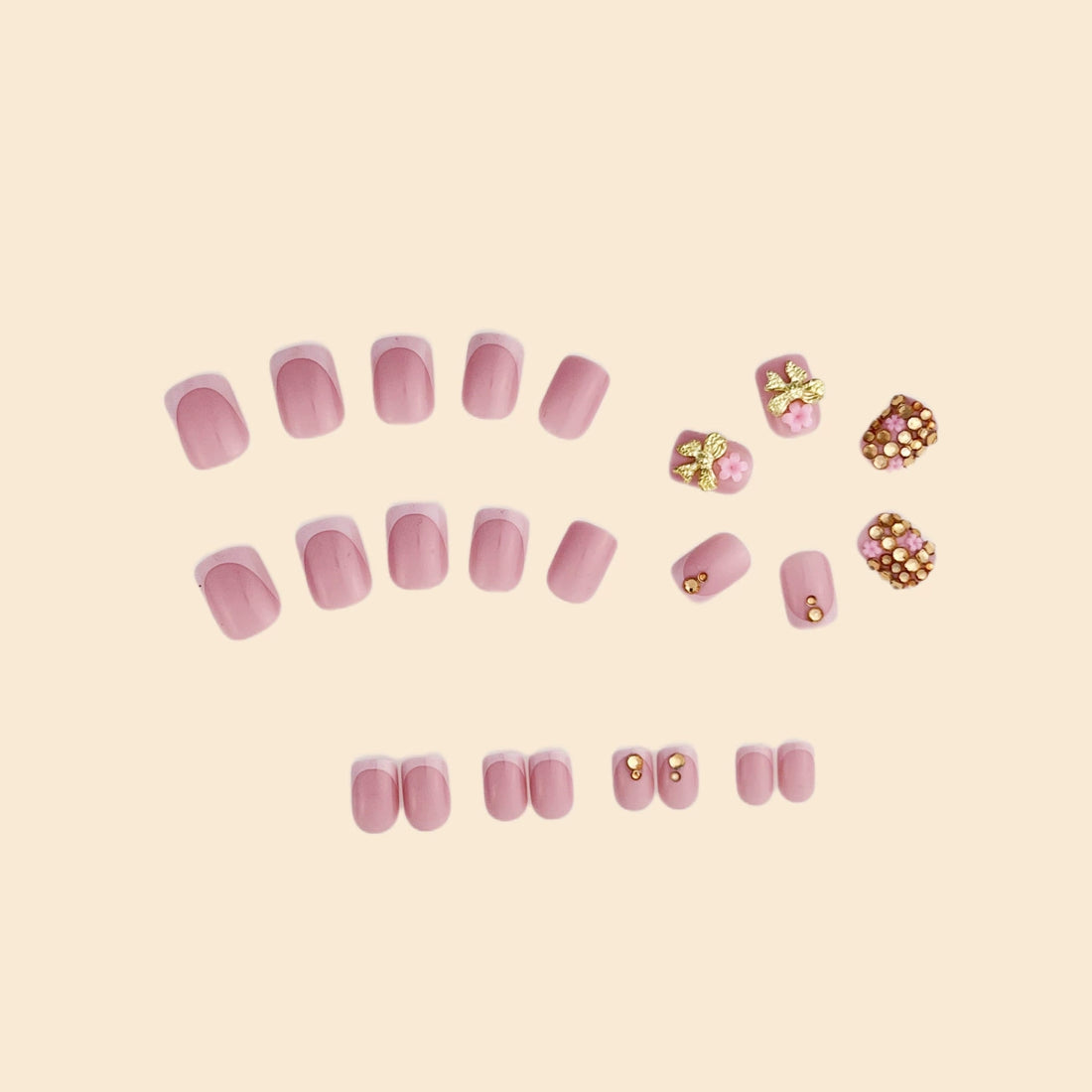 No.F264 Bow Fingernails Patch 24pcs/Set