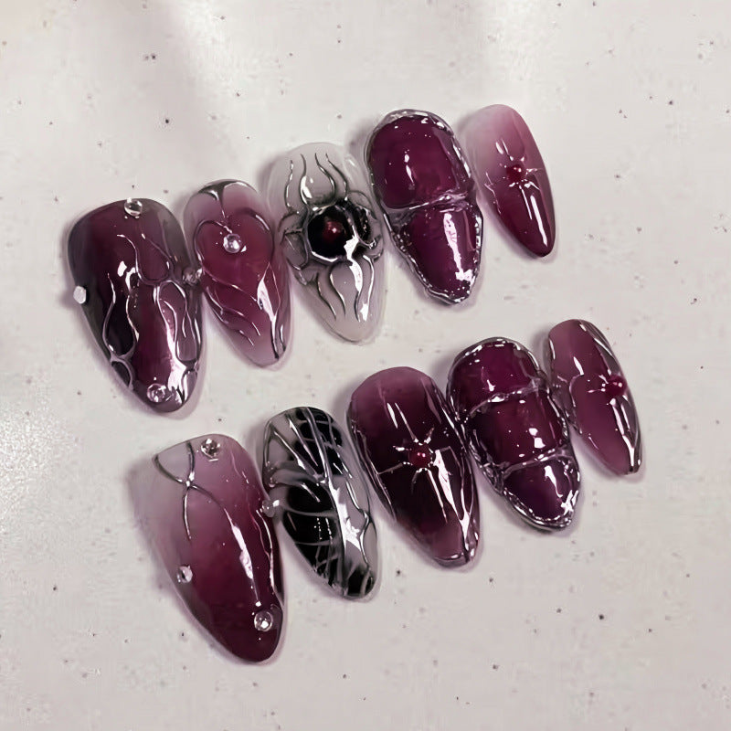 No.F854 Purple Heart  Fingernails Patch 30pcs/Set