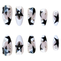 No.F140 Black Rhinestones Fingernails Patch 24pcs/Set