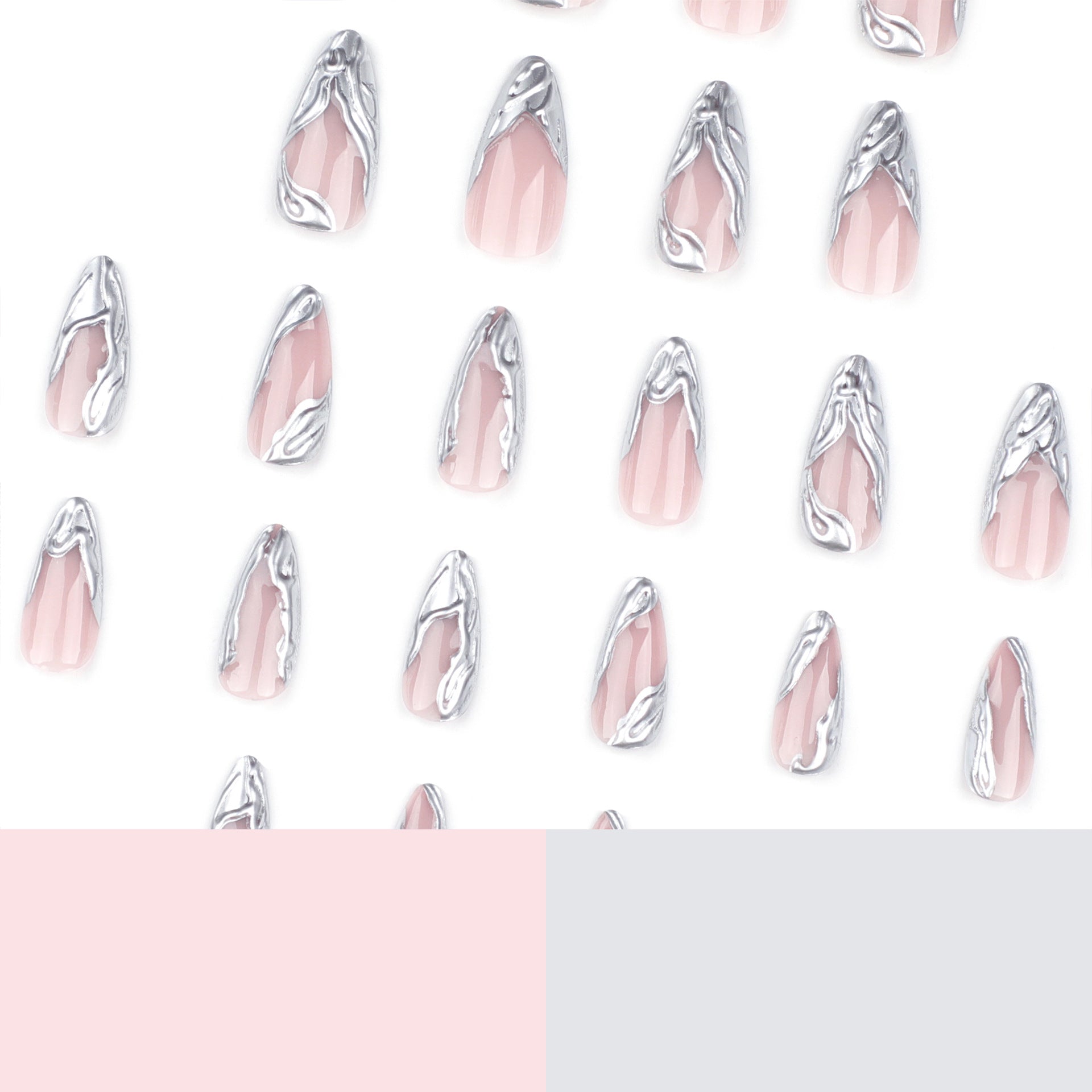 No.F692 Silver Fingernails Patch 24pcs/Set