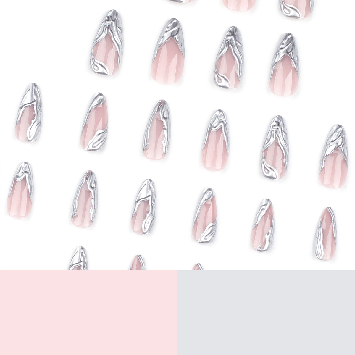 No.F692 Silver Fingernails Patch 24pcs/Set
