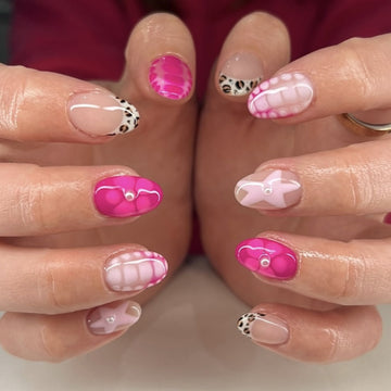No.F426 Rose Red Flowers Fingernails Patch 24pcs/Set