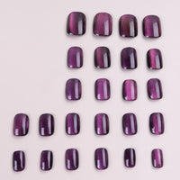 No.F60 Purple Cat's Eye Fingernails Patch 24pcs/Set