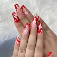 No.CM107 Christmas Snowflake Fingernails Patch 24pcs/Set