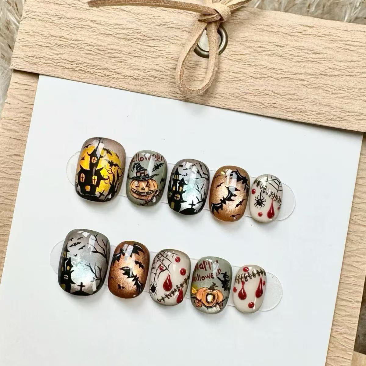 No.AW215 Halloween Retro Fingernails Patch 24pcs/Set