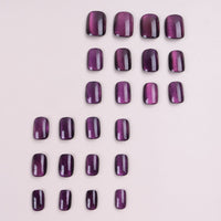 No.F60 Purple Cat's Eye Fingernails Patch 24pcs/Set