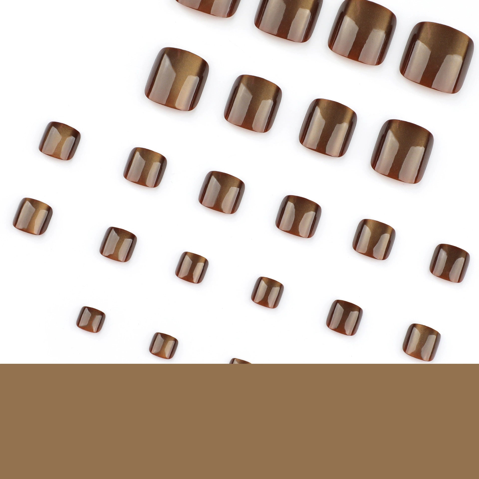 No.466 Brown Cat's Eye Toenails Patch 24pcs/Set