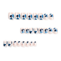 No.F564 Blue Flower Fingernails Patch 24pcs/Set